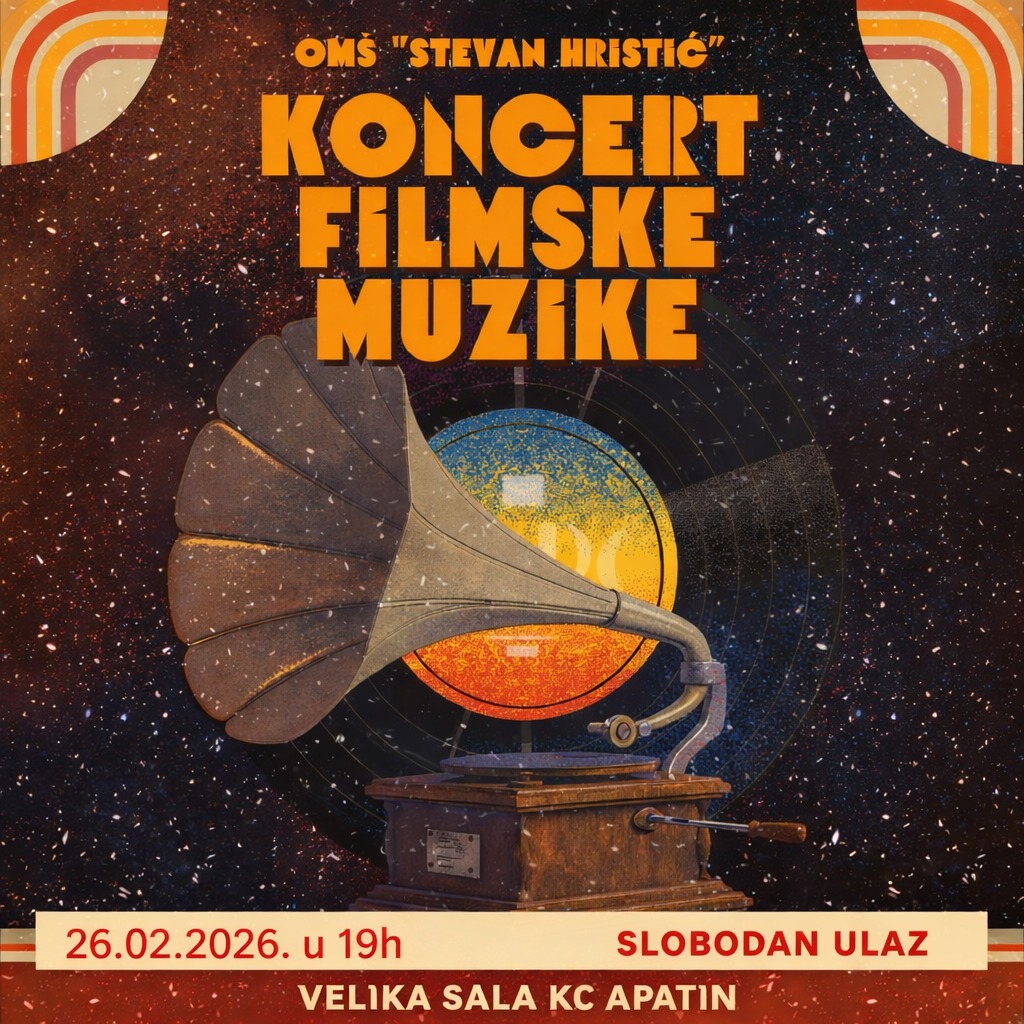 Koncert filmske muzike sutra u Apatinu