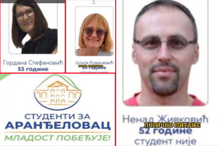 Studenti ili penzioneri? Studentska lista za Aranđelovac zaprepastila javnost